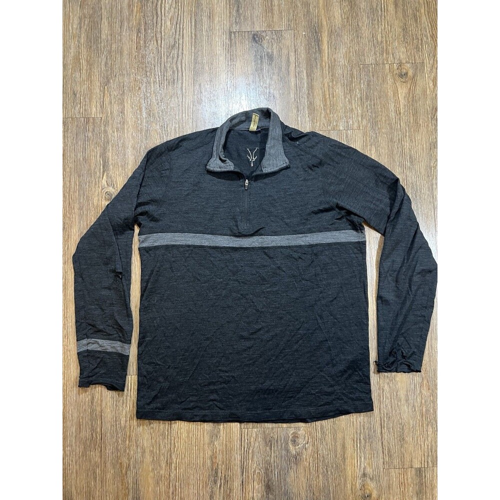 Ibex Men's Medium 100% Merino Quarter-Zip Sport Sweater New Zealand Wool